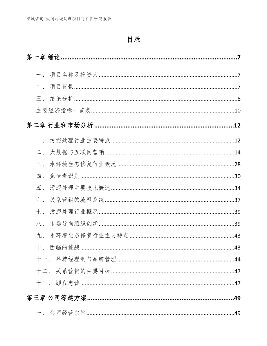 大同污泥处理项目可行性研究报告模板范本_第2页