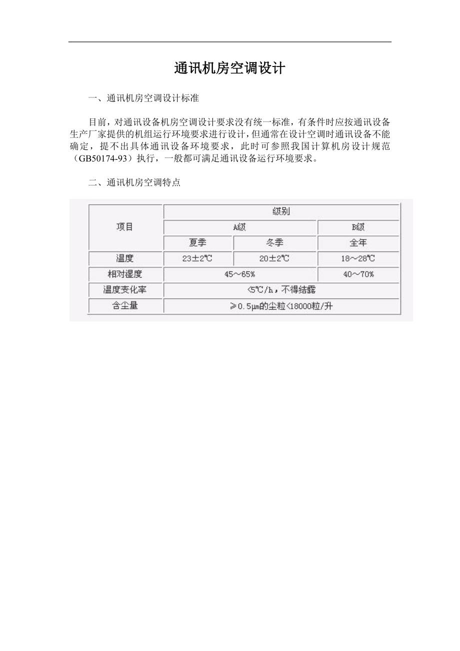 通讯机房空调施工组织设计方案(Word.doc_第1页