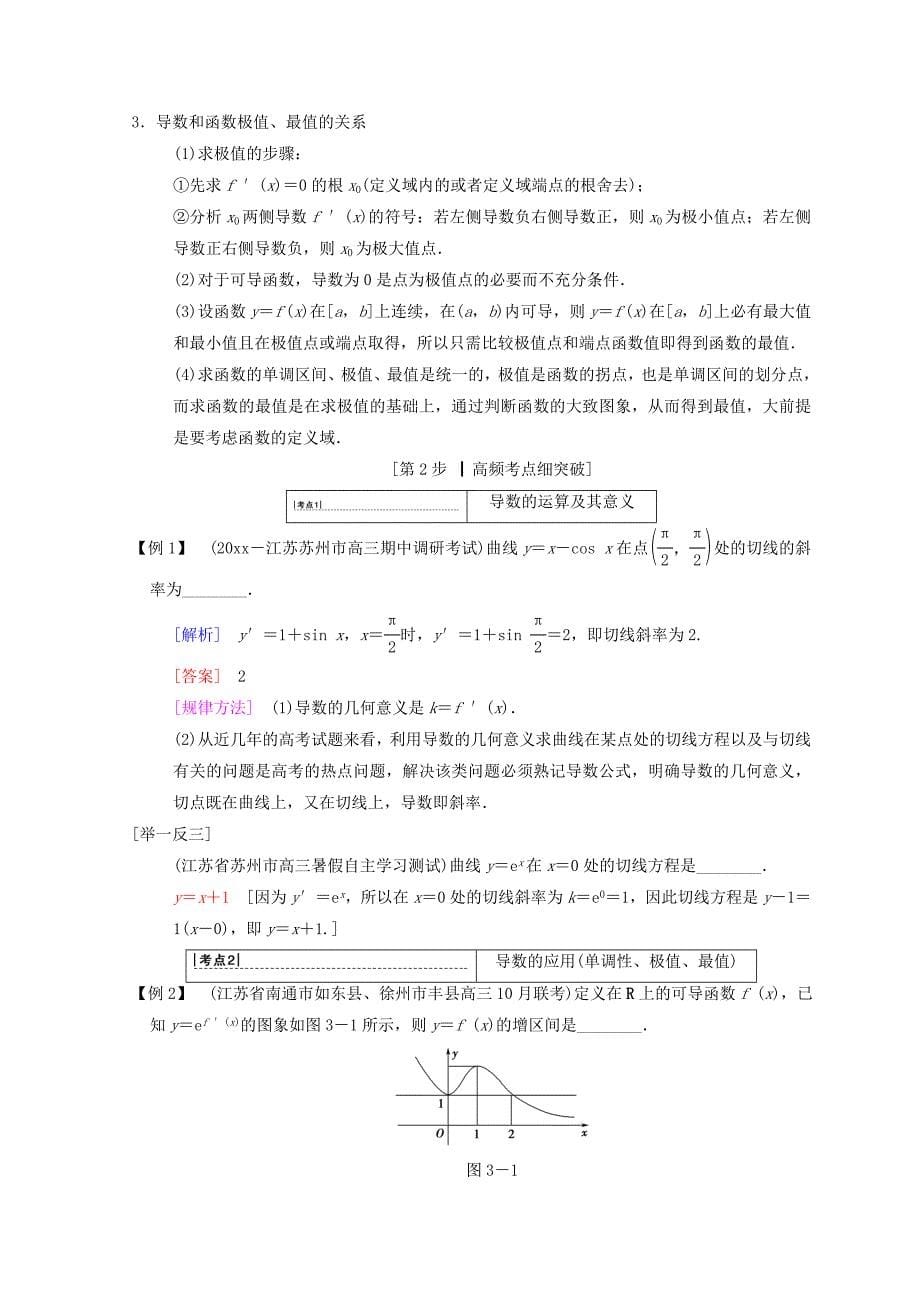 新编江苏高考数学二轮复习教师用书：第1部分 知识专题突破 专题3　导数 Word版含答案_第5页