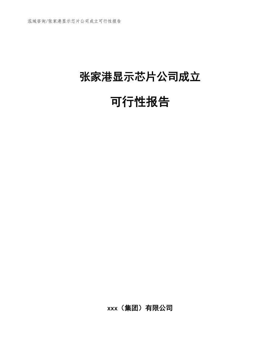 张家港显示芯片公司成立可行性报告范文_第1页