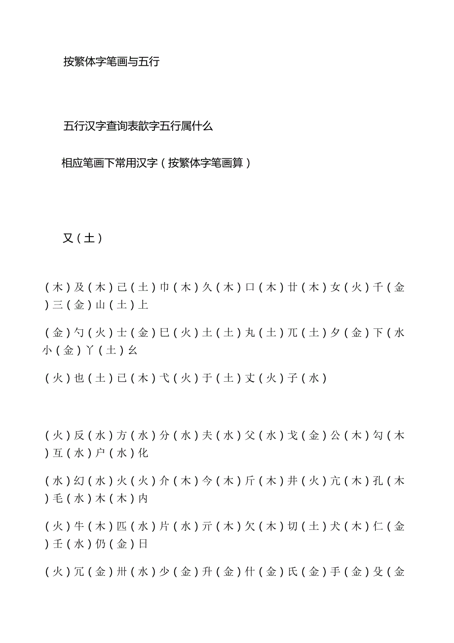 按繁体字笔画与五行_第1页