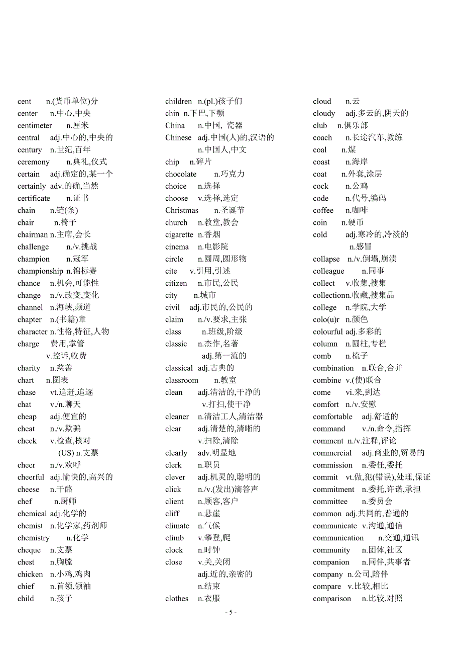 大学英语AB级常用词汇表.doc_第5页