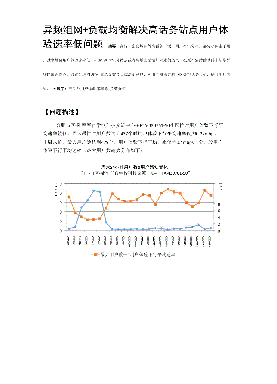异频组网+负载均衡解决高话务站点用户体验速率低问题_第1页