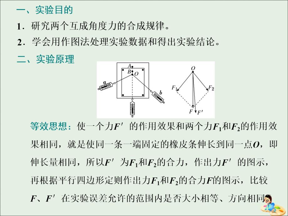 2020版高考物理一轮复习 第二章 第6节 实验：研究两个互成角度力的合成规律课件_第4页