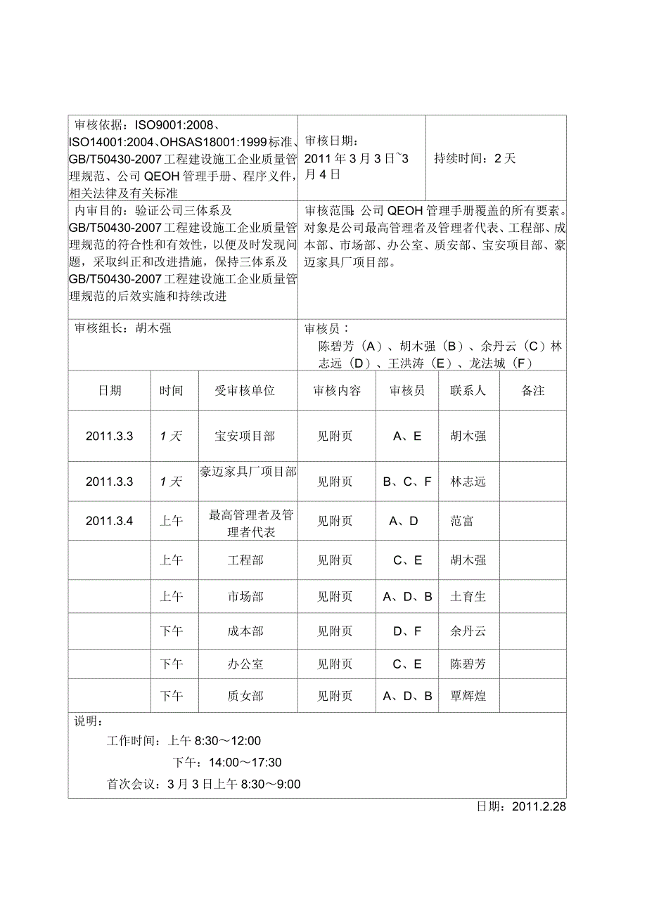 QEOH管理体系内部审核材料_第2页