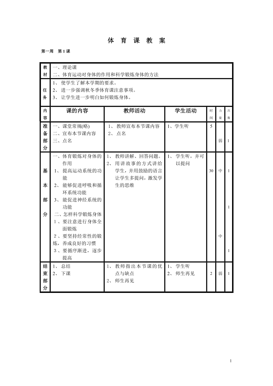 小学五年级上册体育教案_第1页