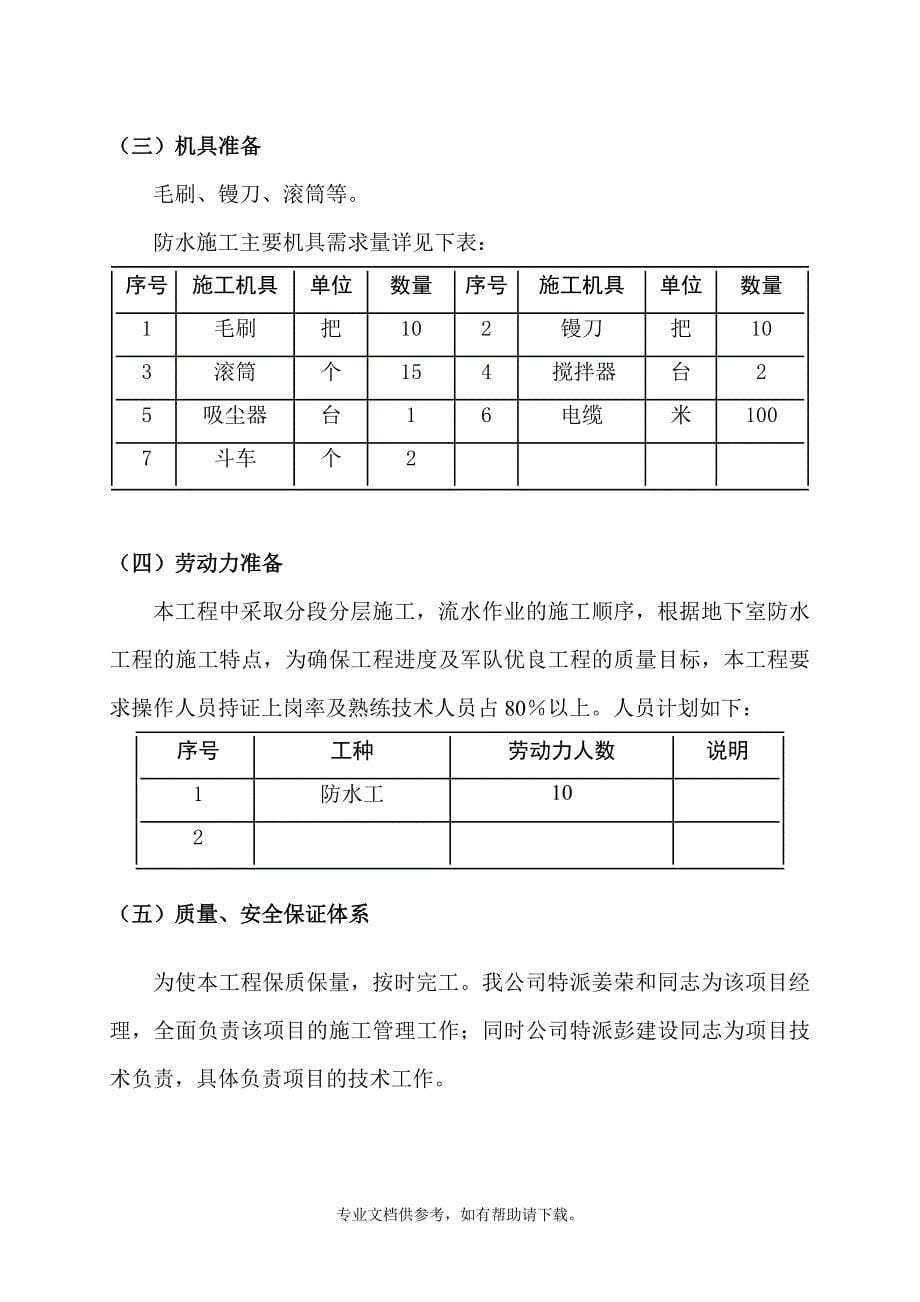 涂膜防水工程施工方案.doc_第5页