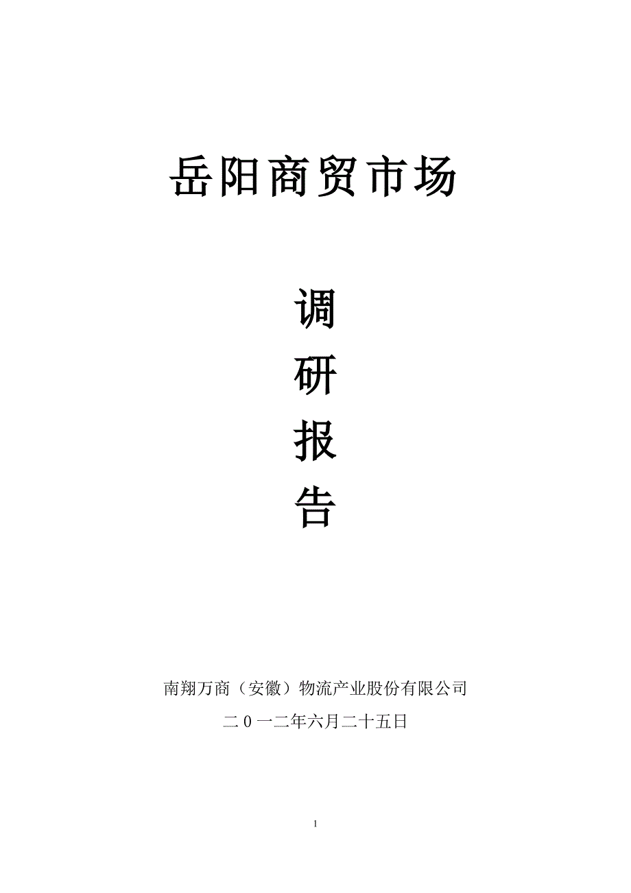 岳阳商贸市场调研报告_第1页