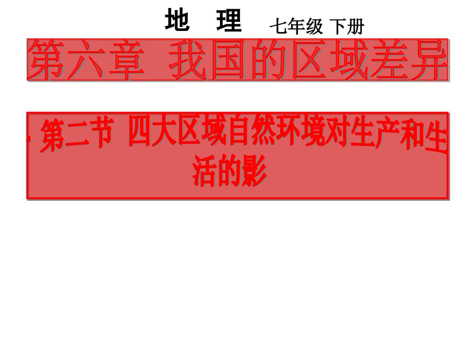 中图版七年级下册地理四大区域自然环境对生产和生活的影响课件_第1页