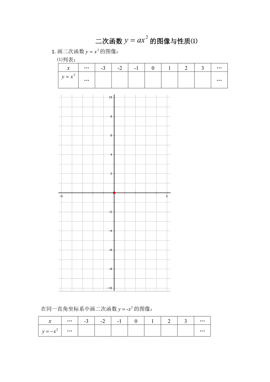 二次函数的图像与性质⑴.docx_第1页