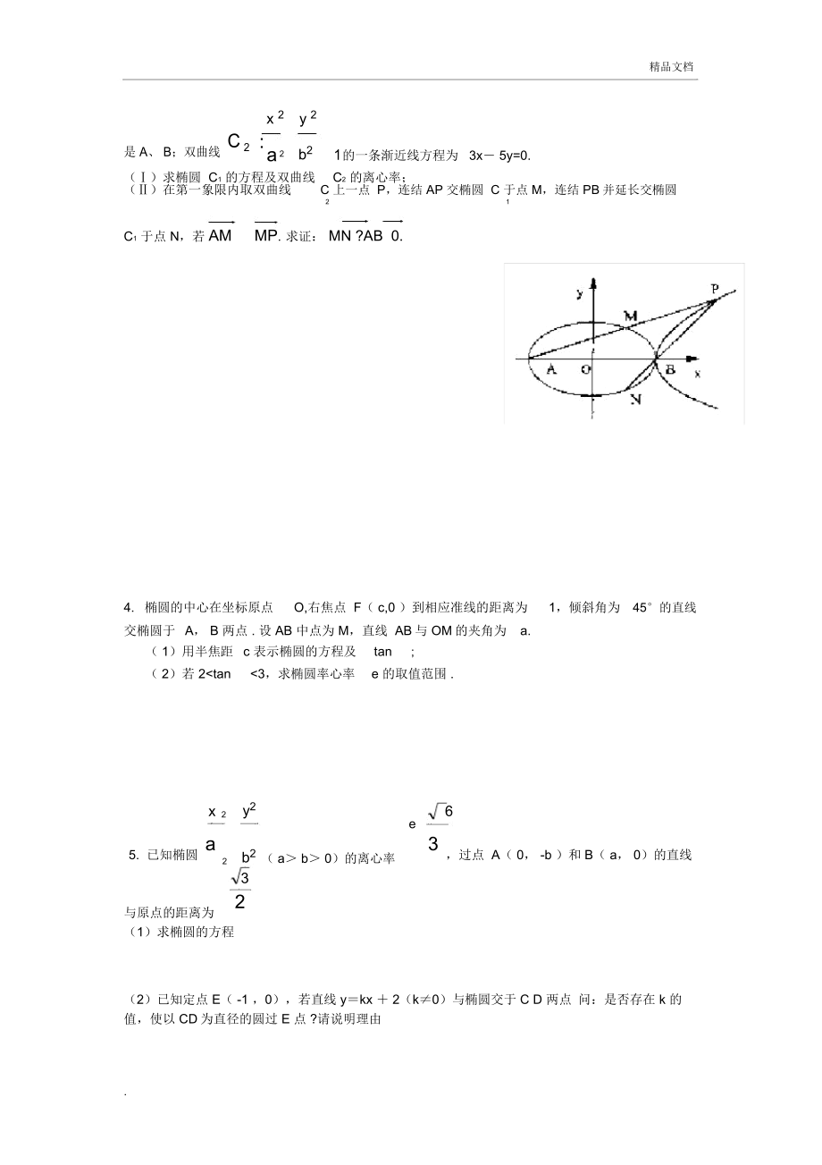 全国卷高考数学圆锥曲线大题集大全_第2页