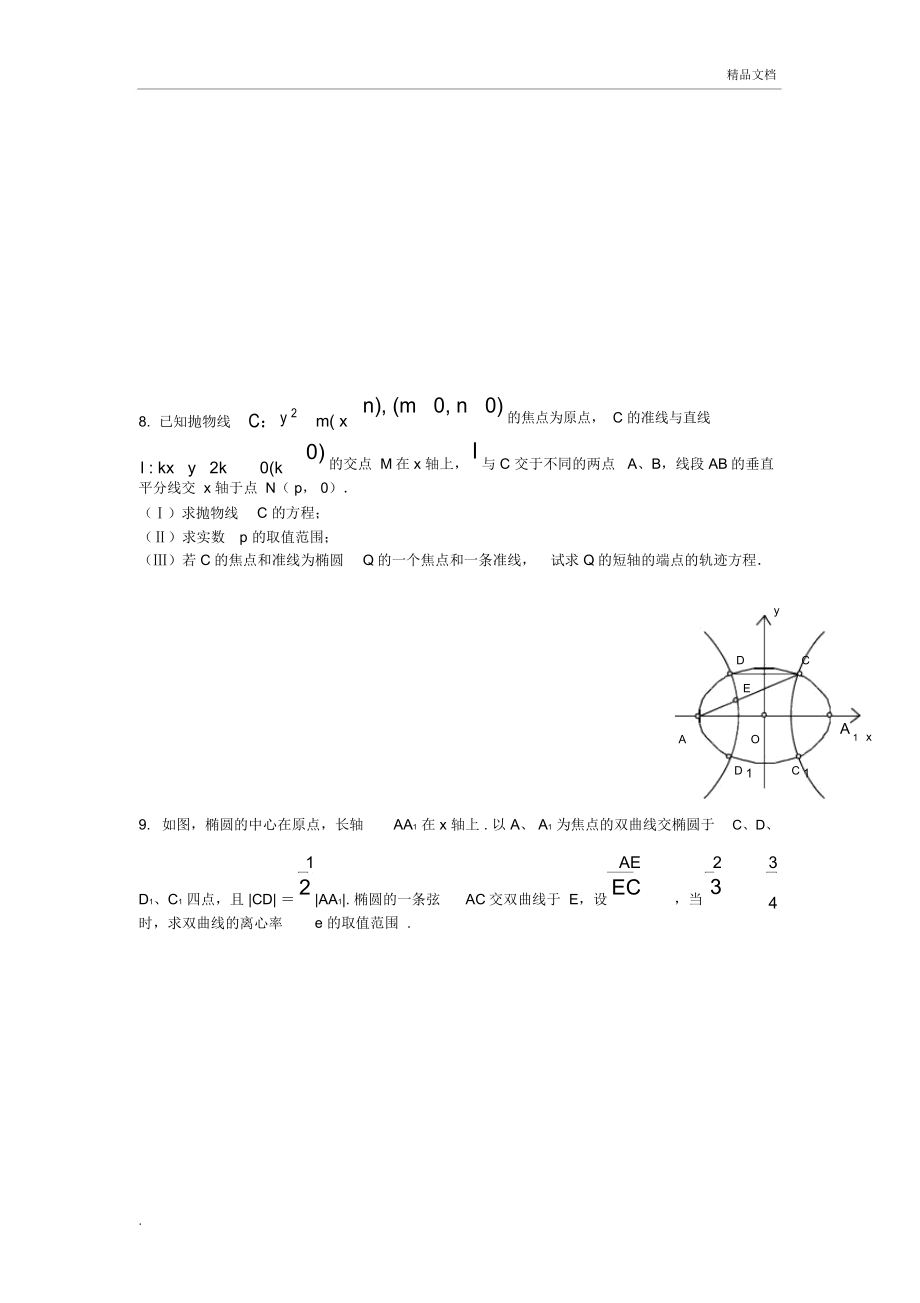 全国卷高考数学圆锥曲线大题集大全_第4页