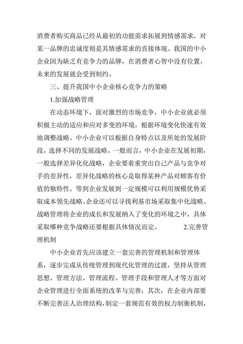 我国中小型企业核心竞争力的提升策略研究.doc_第5页