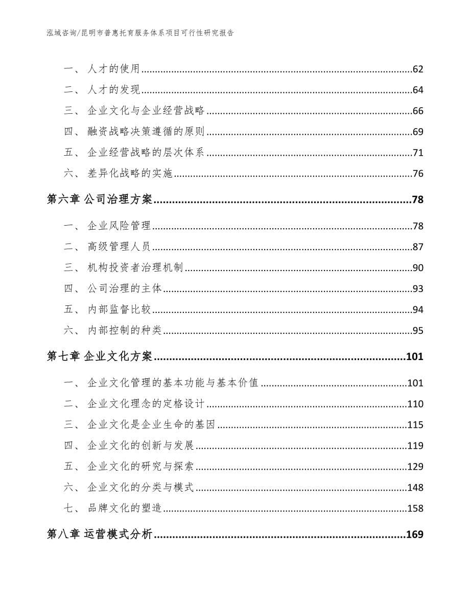 昆明市普惠托育服务体系项目可行性研究报告（模板范本）_第5页