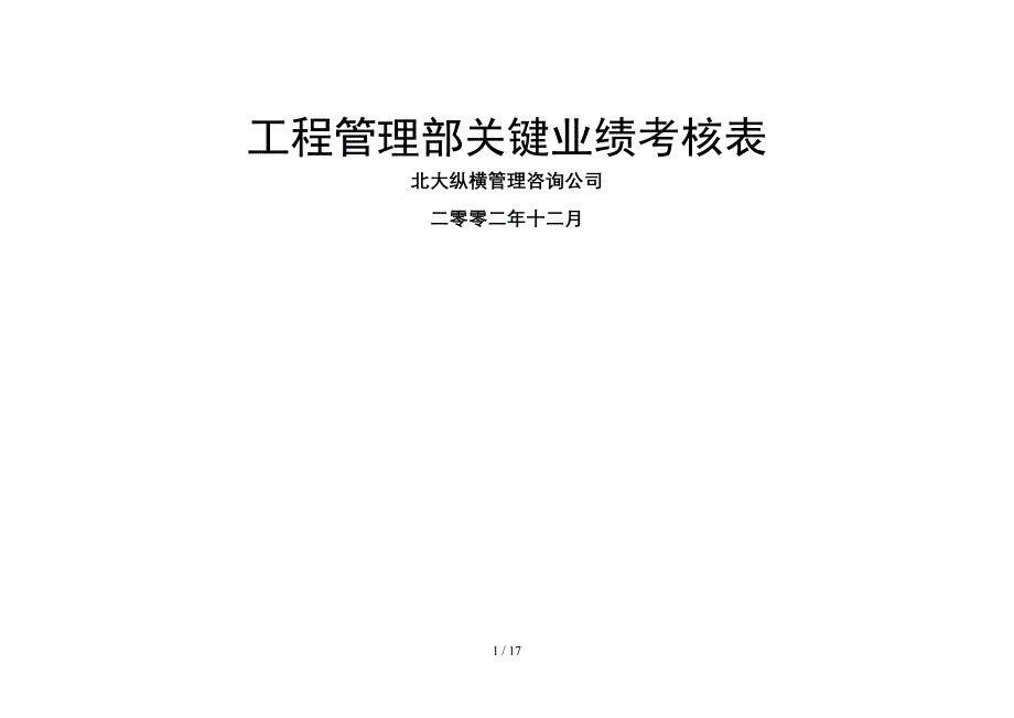 鲁艺项目-工程管理部业绩考核表_第1页