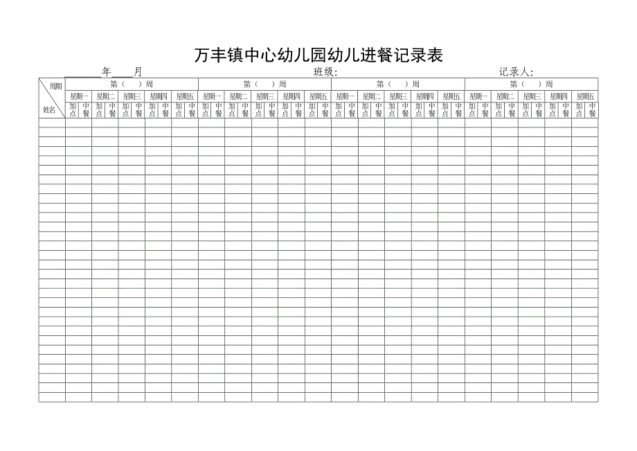 参考荷花幼儿园进餐情况出勤记录表_第4页