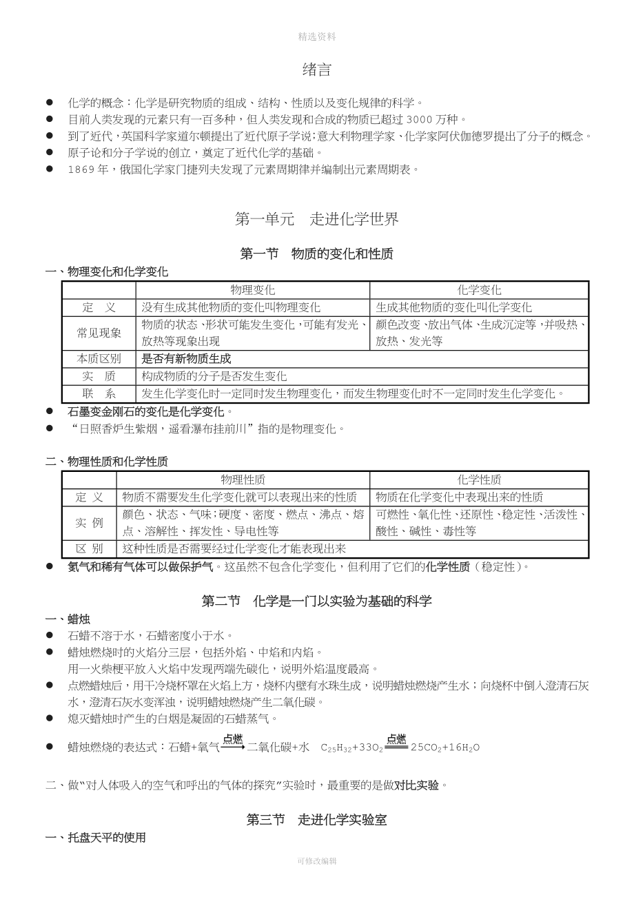 人教版九年级化学全册笔记史上最全.doc_第3页