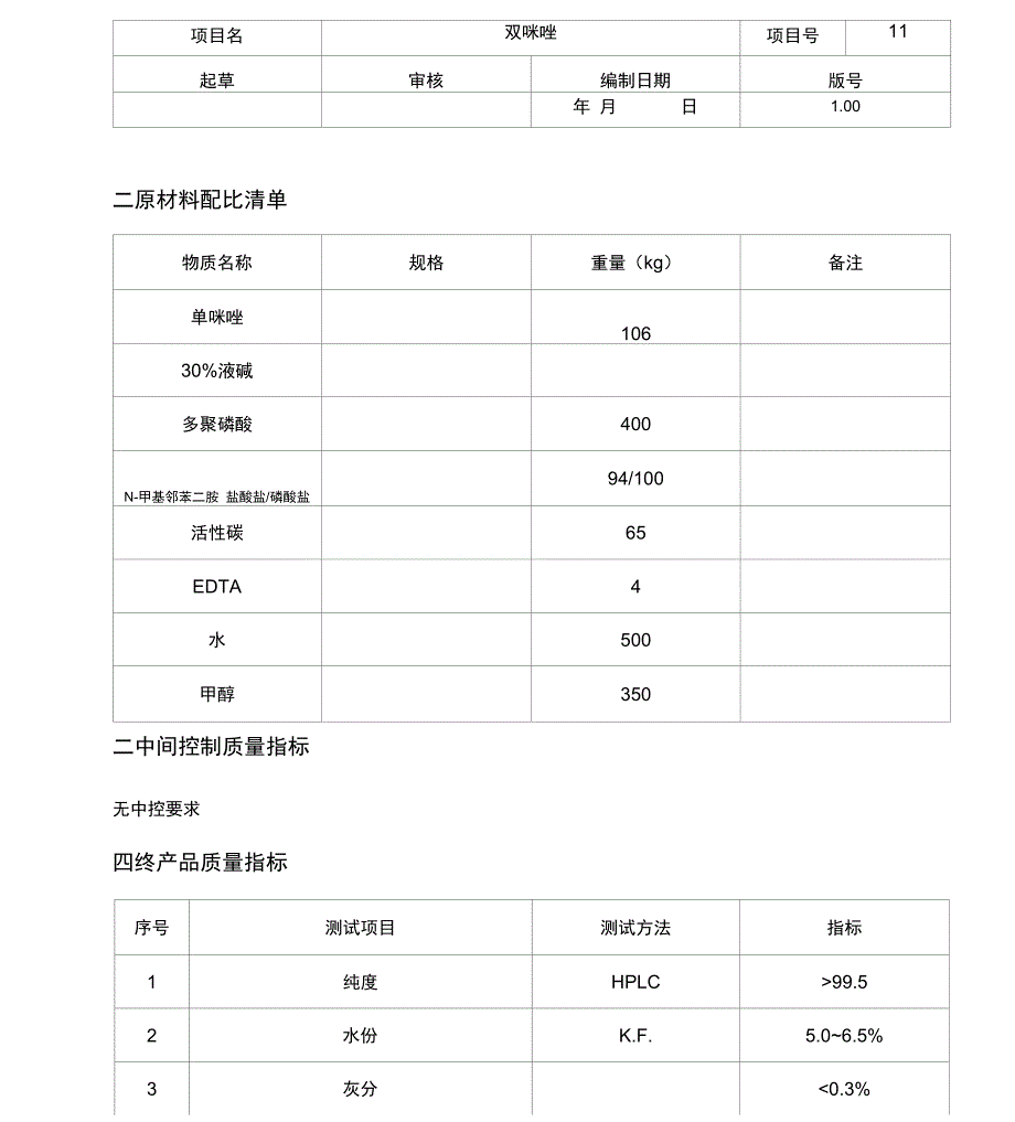 双咪唑工艺规程_第4页