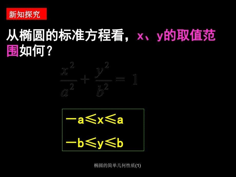 椭圆的简单几何性质(1)课件_第5页