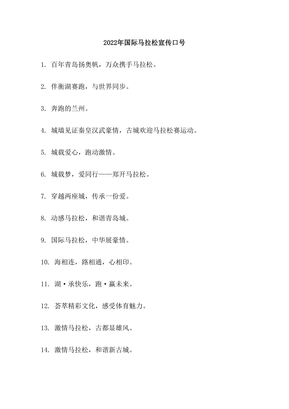 2022年国际马拉松宣传口号_第1页