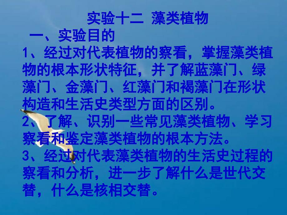 实验十二藻类植物一实验目1通过对代表植物观察掌握藻类ppt课件_第2页