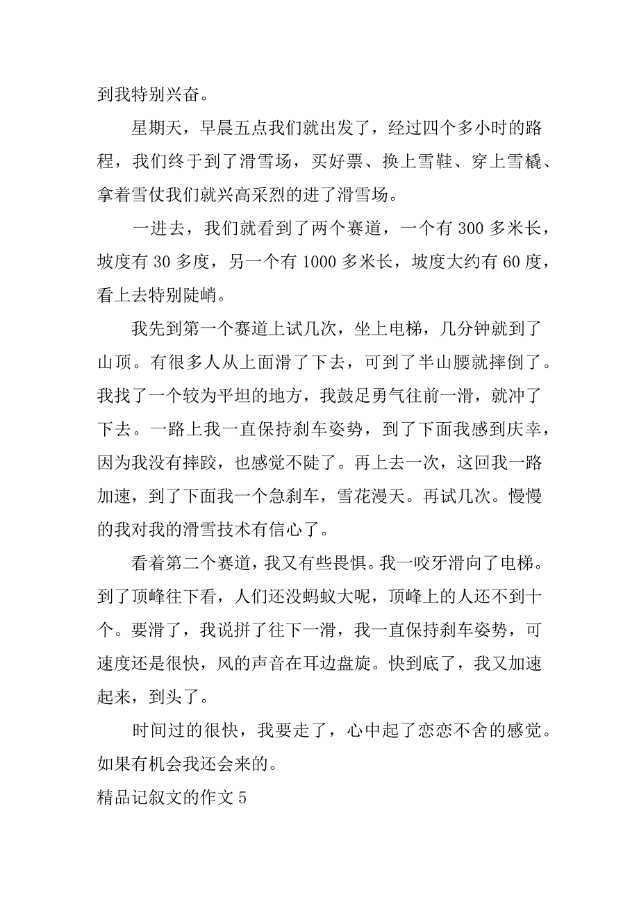 精品记叙文的作文6篇经典记叙文范文_第4页