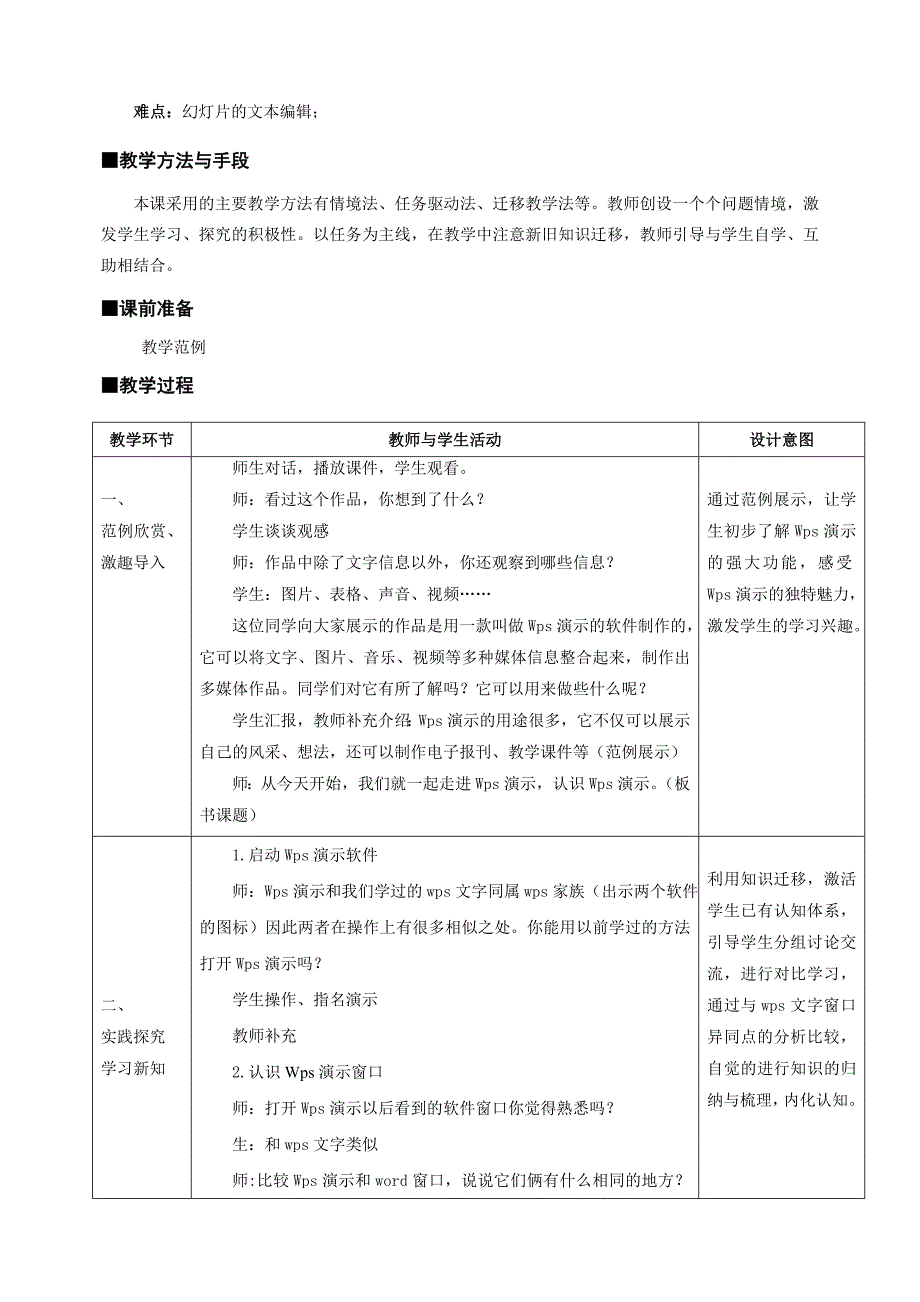 《初识wps演示》教学设计及反思_第2页