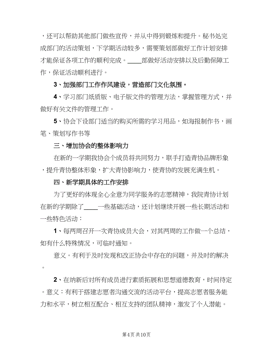 志愿者个人工作计划标准范本（四篇）_第4页