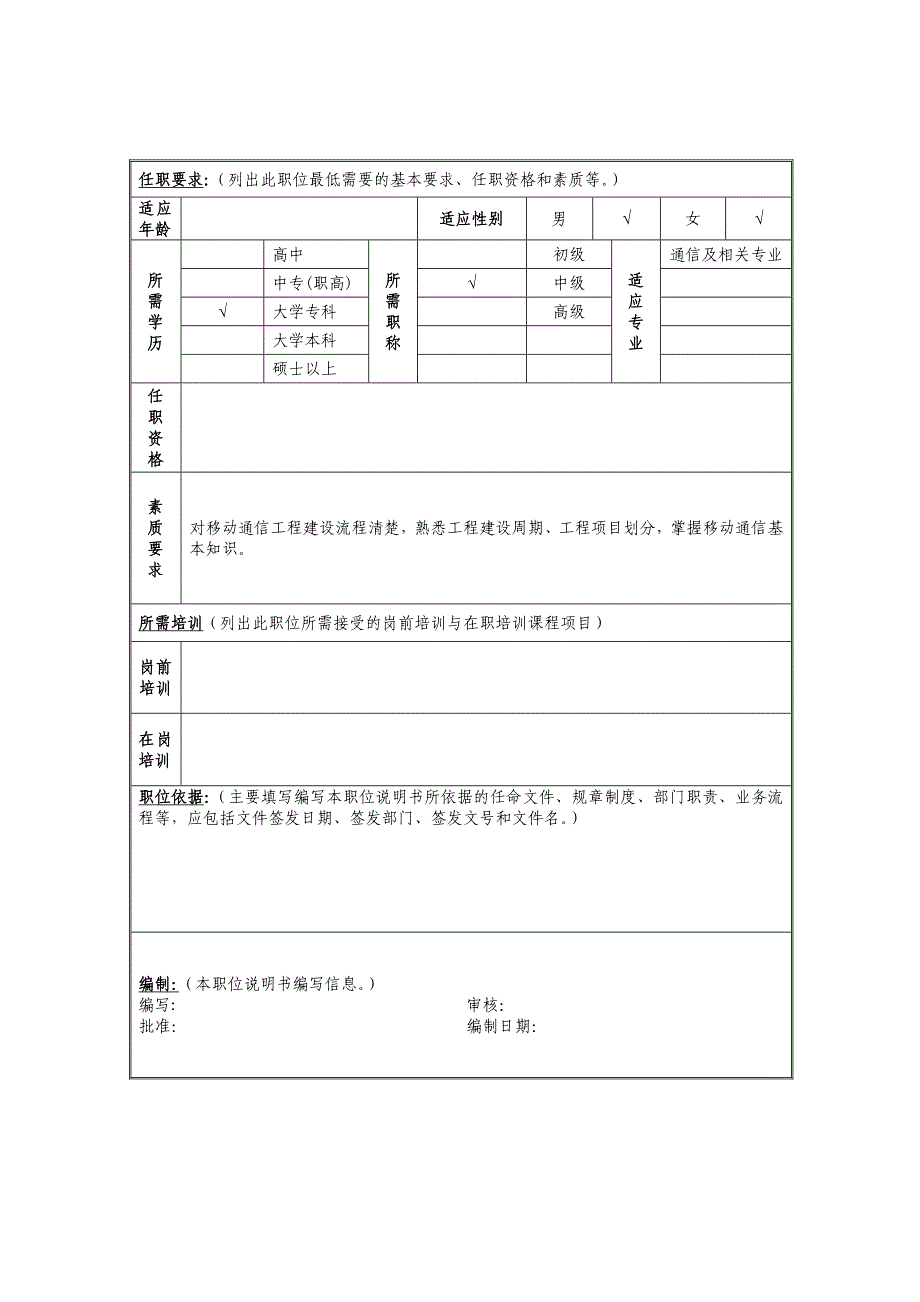 交换工程管理岗位说明书_第2页