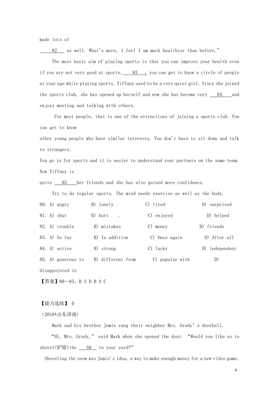 中考英语完形填空基础练3_第4页