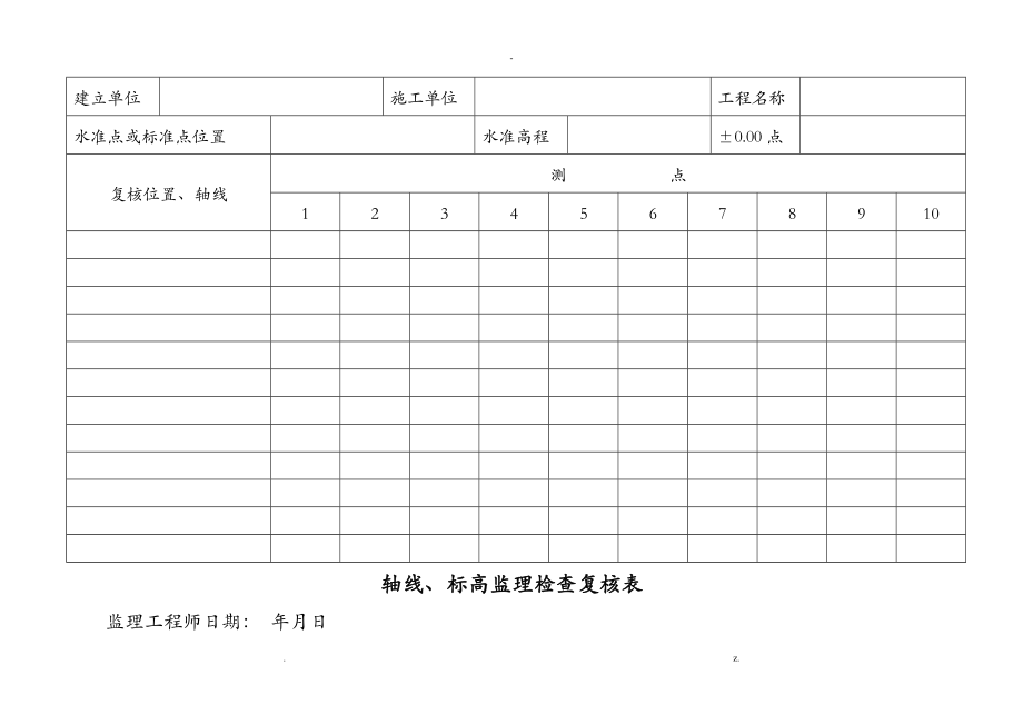 监理现场实测表(全套平行检验记录表)_第1页