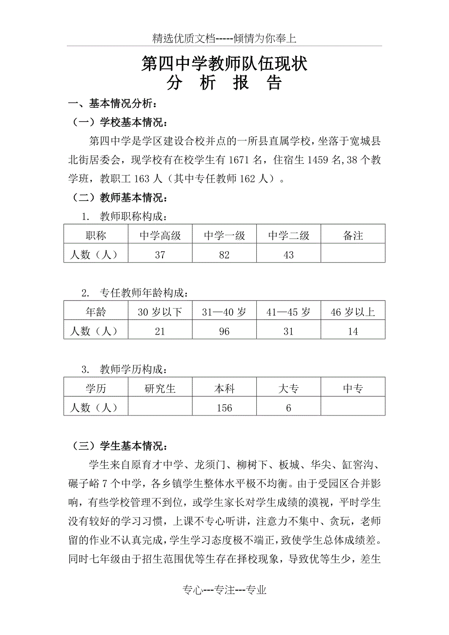 教师现状分析报告(共4页)_第1页