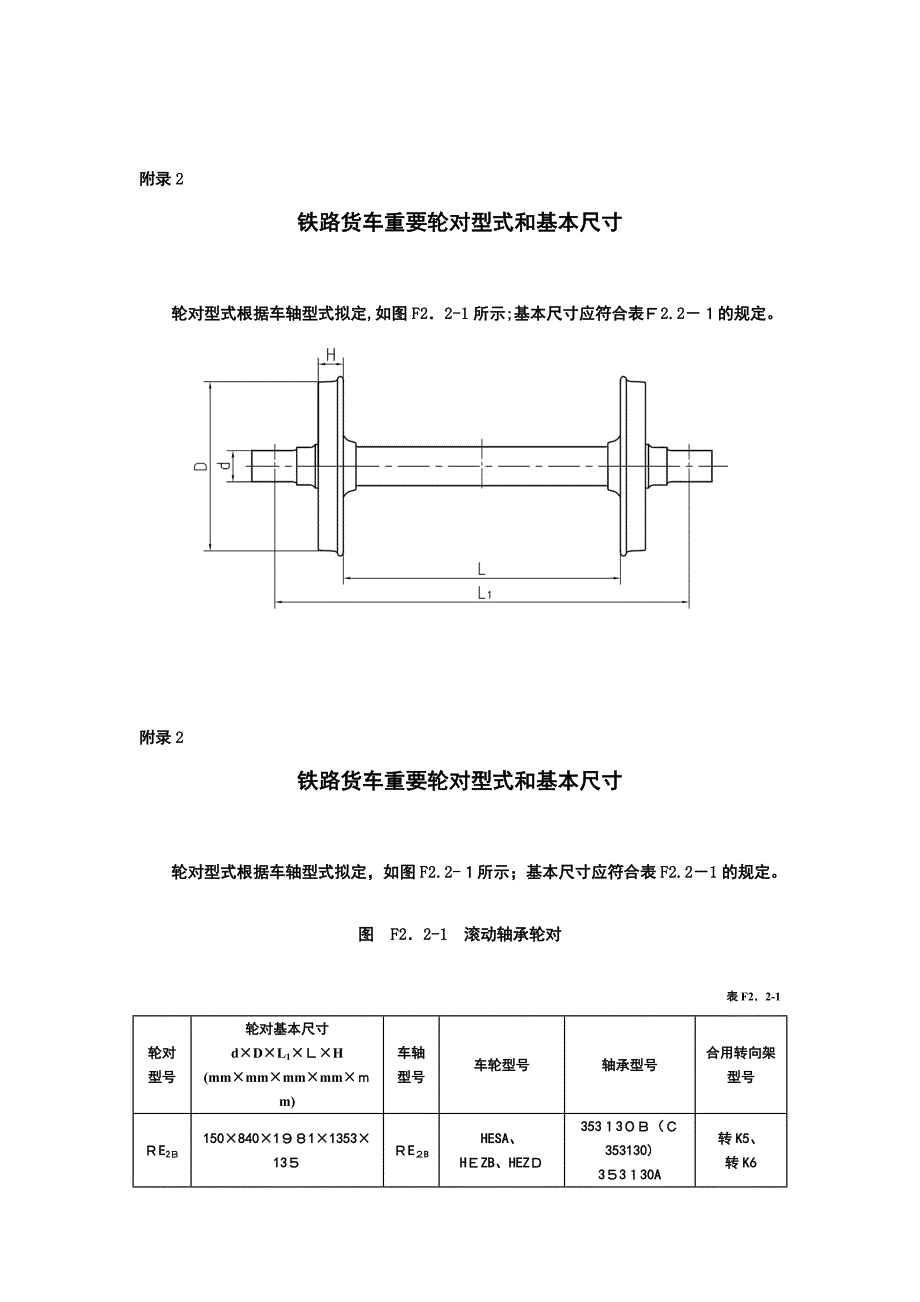 铁路货车主要轮对型式和基本尺寸_第1页