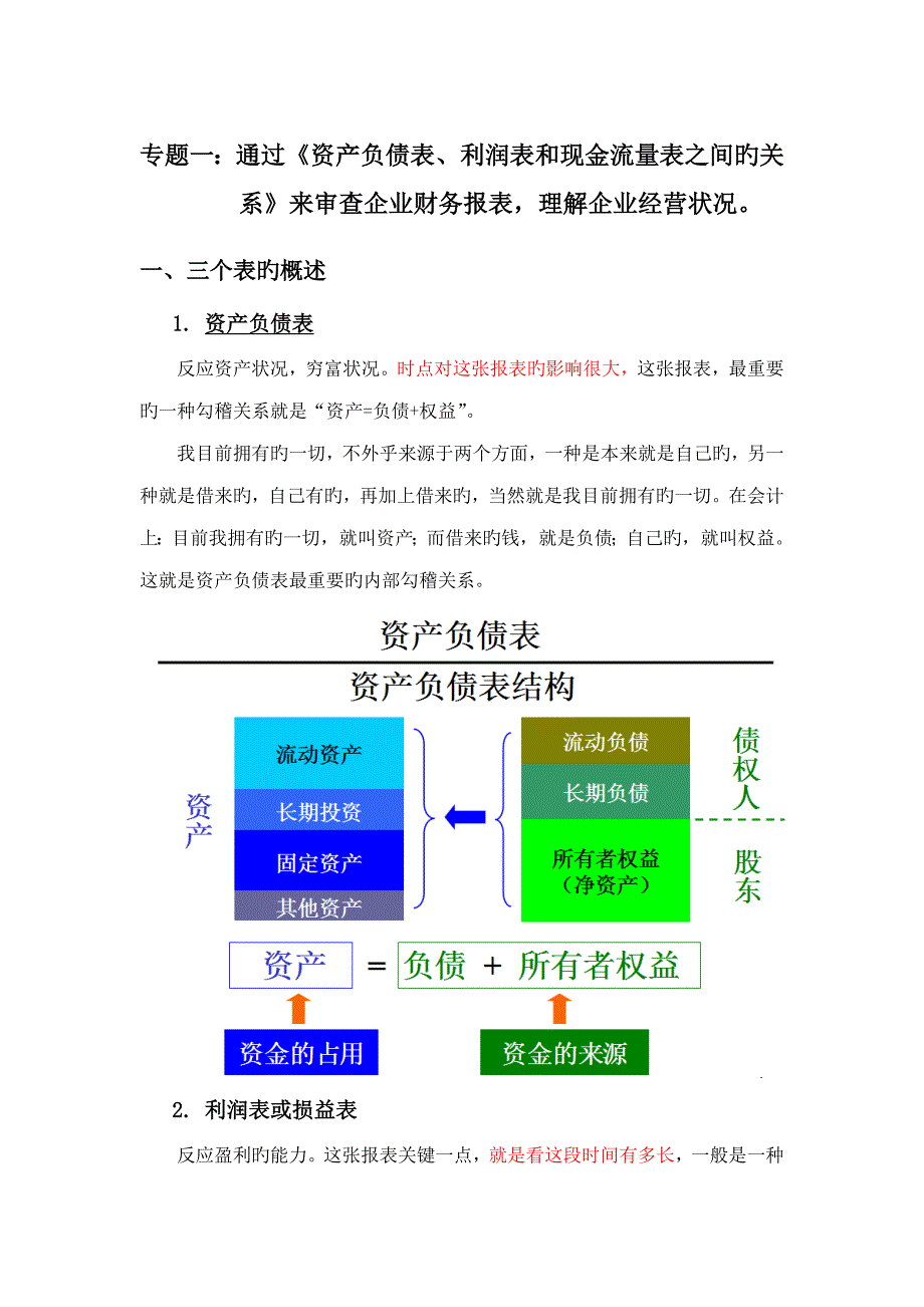 财务三表关系解析_第1页