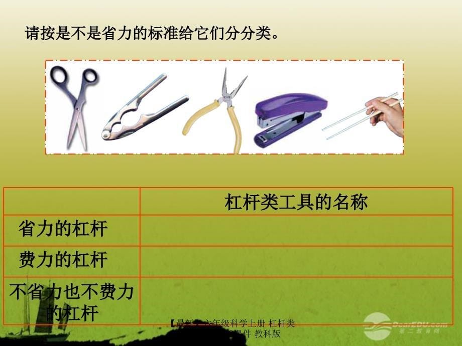 最新六年级科学上册杠杆类工具的研究2课件教科版_第5页