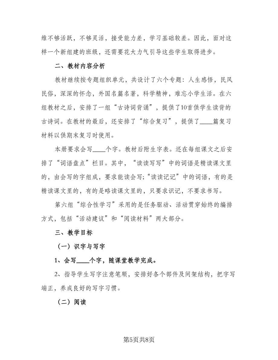 2023教师教学主题的计划标准范文（三篇）.doc_第5页