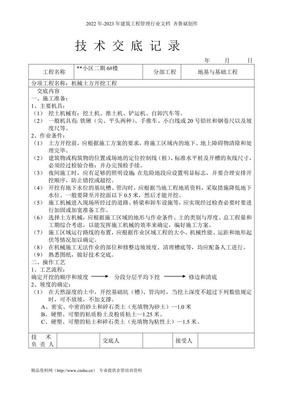 某小区二期6afq楼土方开挖工程技术交底记录.jd_第5页