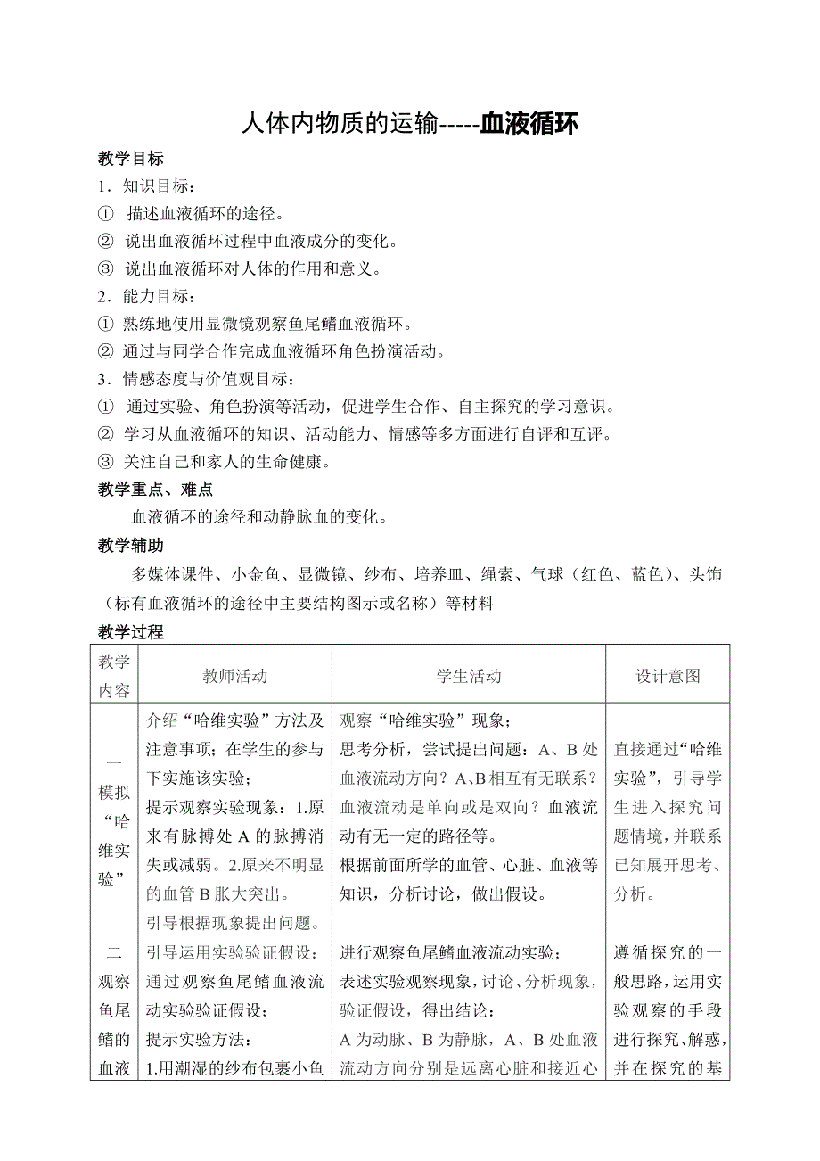 人体内物质的运输-----血液循环.docx_第1页