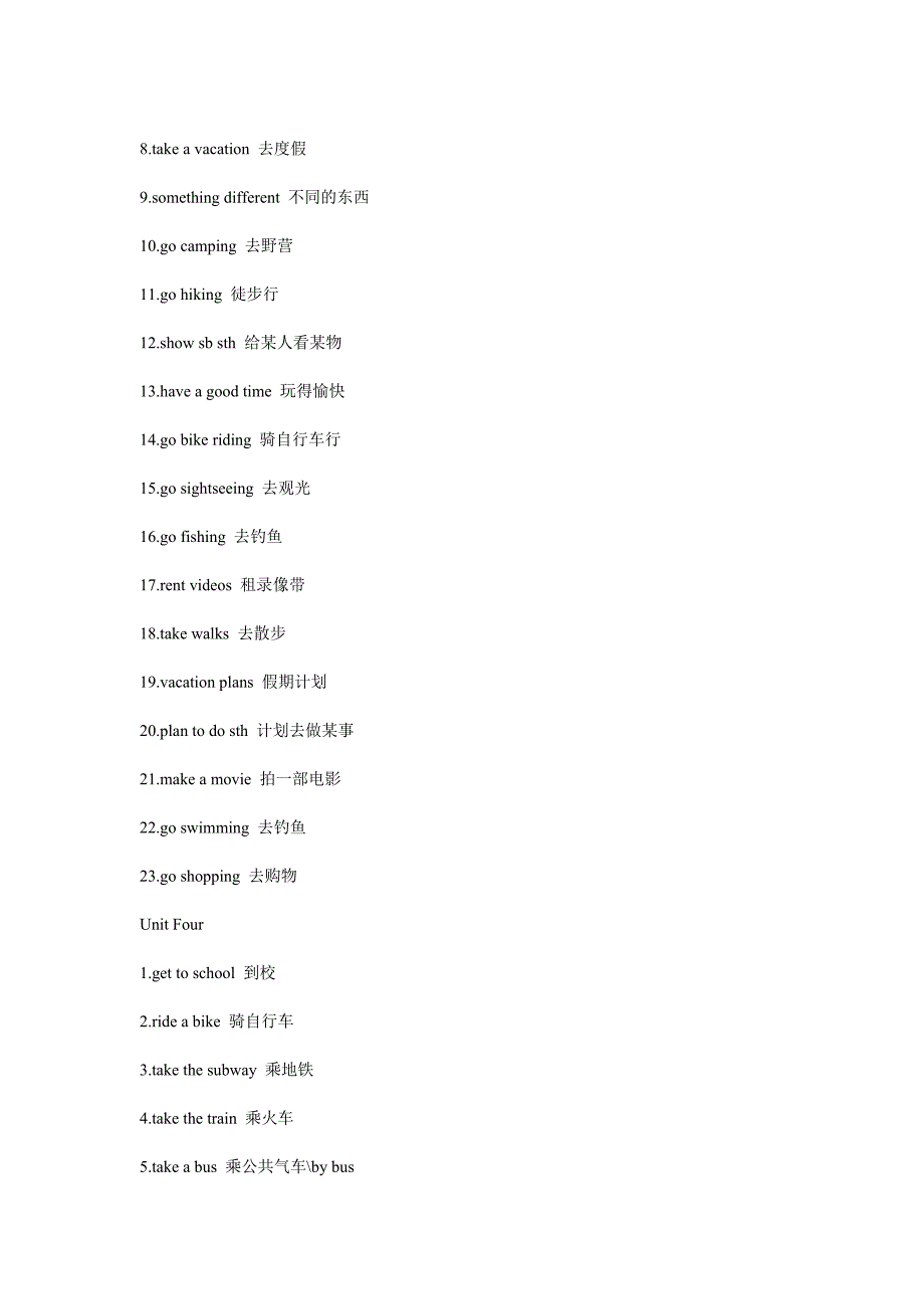 新目标英语八年级上Unit 1- 6词组总复习_第4页