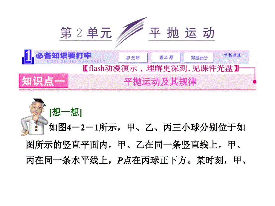 三维设计新课标高考物理一轮总复习课件 第四章第2单元平抛运动50张ppt_第1页