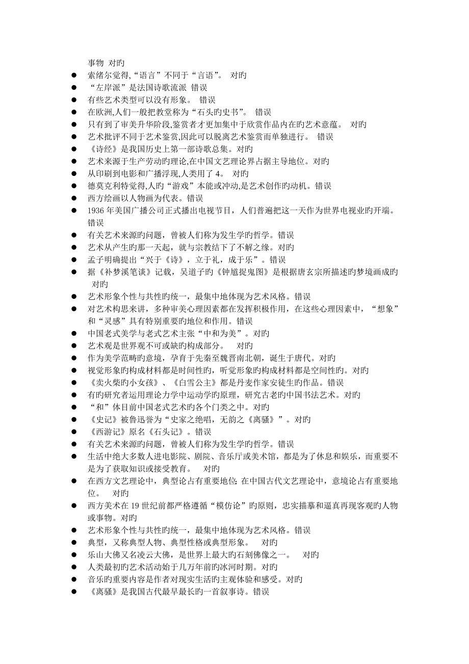 电大艺术概论网上作业答案_第4页