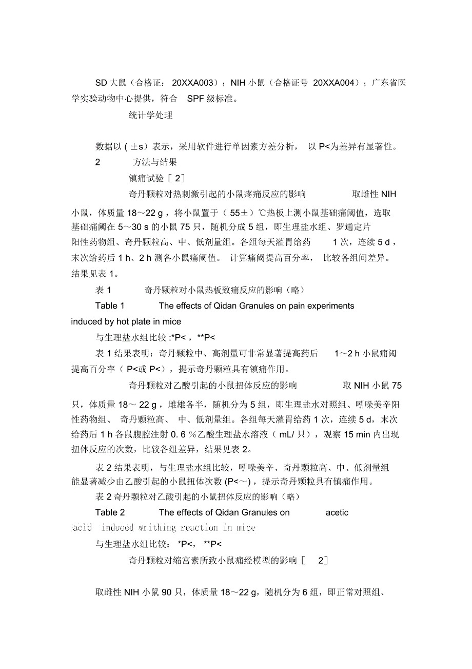 探讨奇丹颗粒治疗子宫内膜异位症的抗炎镇痛作用_第2页