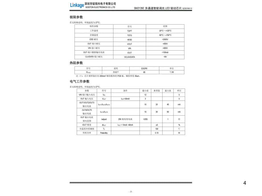 SM2135E智能调光LED线性恒流电源IC芯片_第4页