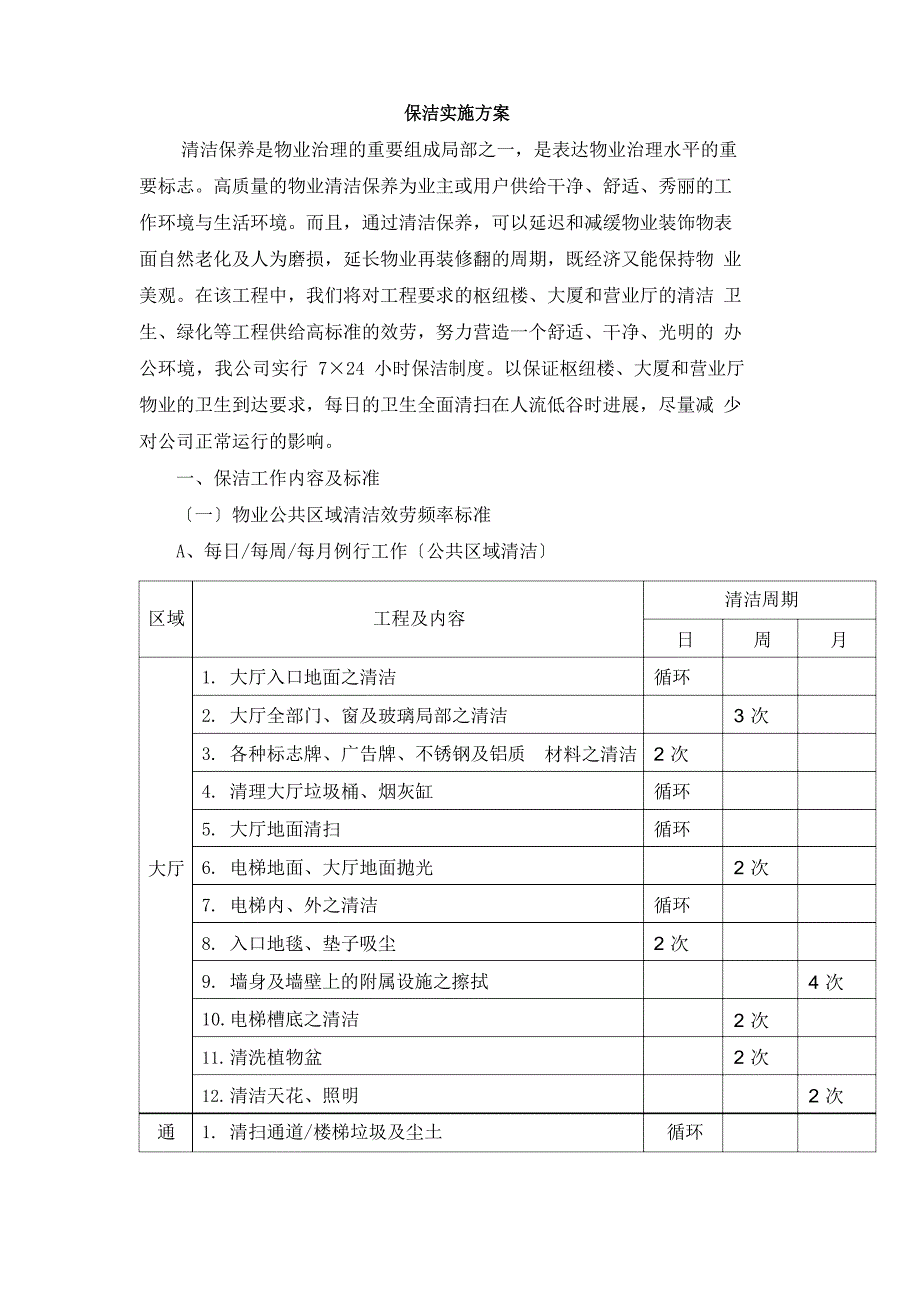 保洁实施方案.docx_第1页