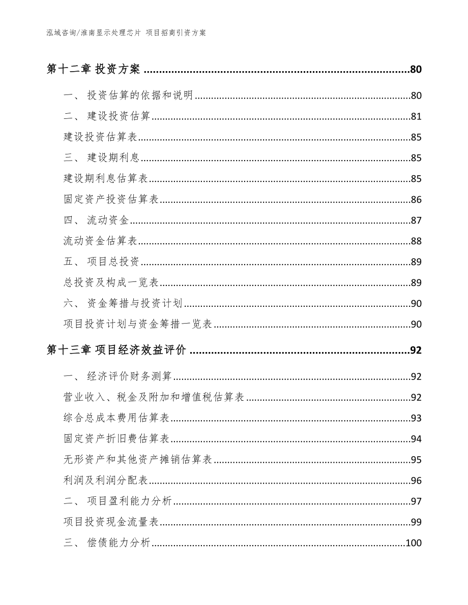 淮南显示处理芯片 项目招商引资方案_第5页