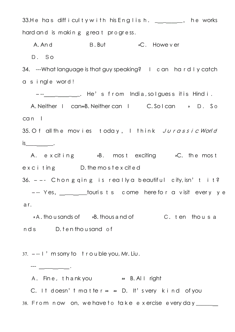 南开初初三开学摸底英语_第3页