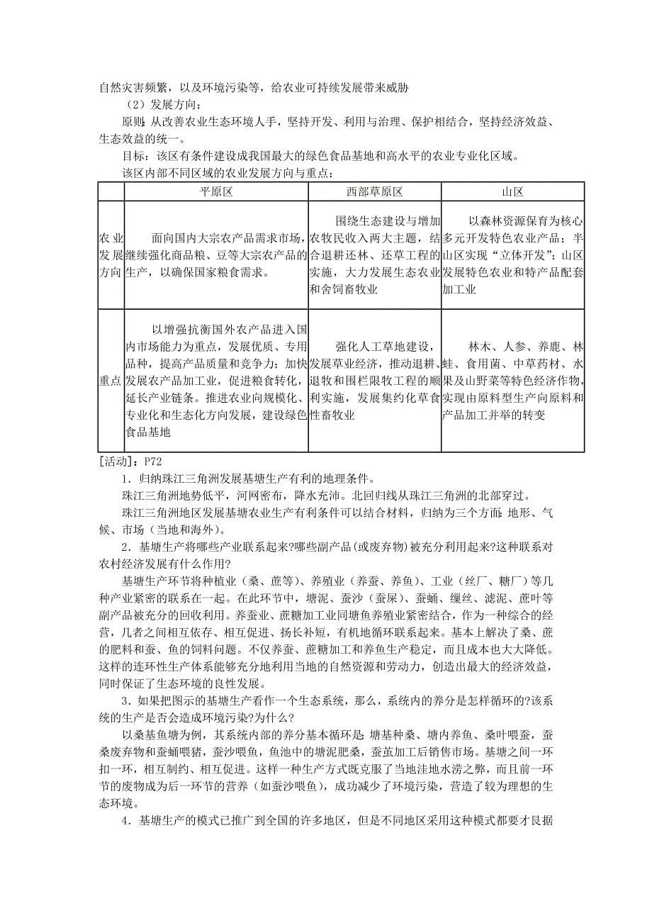 2022年高中地理 《4.1区域农业发展》教案二 新人教版必修3_第5页