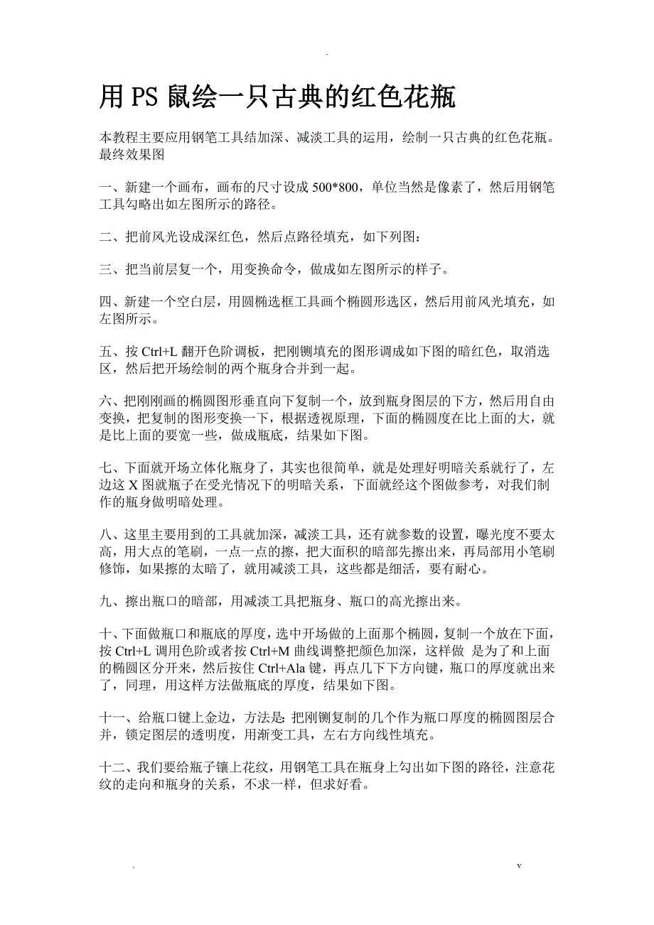 用PS鼠绘一只古典的红色花瓶_第1页