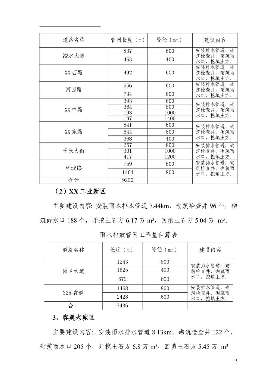 县城区雨水主干管工程新建项目可行性研究报告.doc_第5页