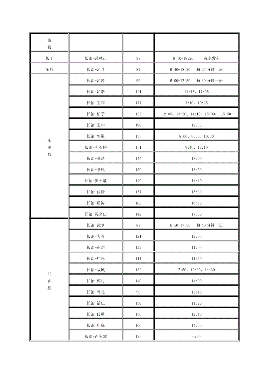 长治市客运中心发车时间表_第3页